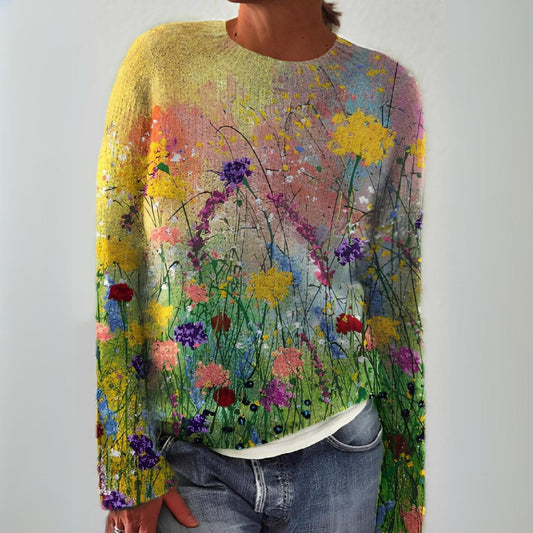 Harper | Artistic Flower Sweater