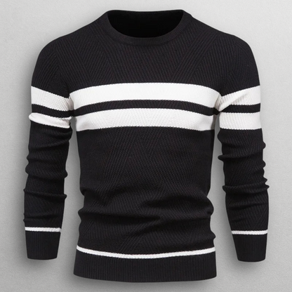 Dual Stripe Knit Crewneck
