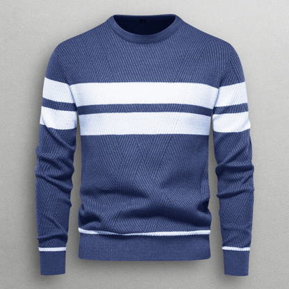 Dual Stripe Knit Crewneck