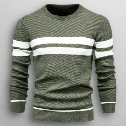 Dual Stripe Knit Crewneck