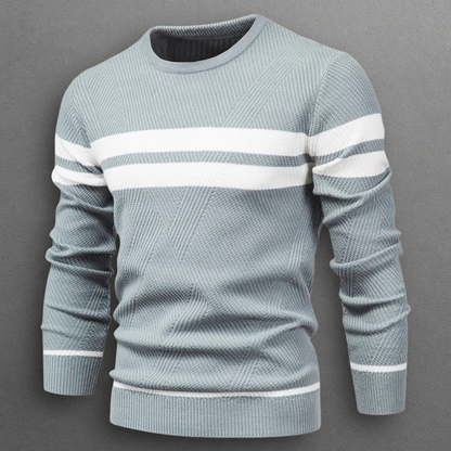 Dual Stripe Knit Crewneck