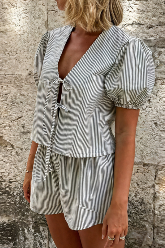 Women's Puff Sleeve Loungewear Set - Stylish Comfort for All-Day Wear