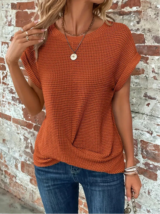 Tegan | Waffle Knit Casual Tee