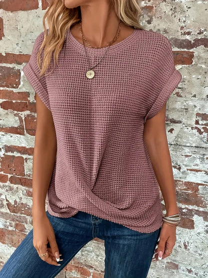 Tegan | Waffle Knit Casual Tee