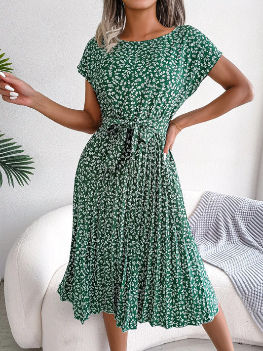 Zoe - Floral Print Wrap Midi Dress