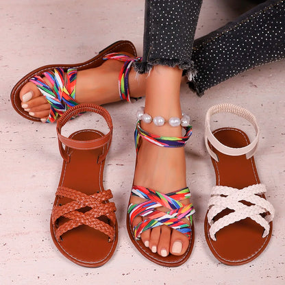 FERN | BRAIDED ANKLE STRAP SANDALS