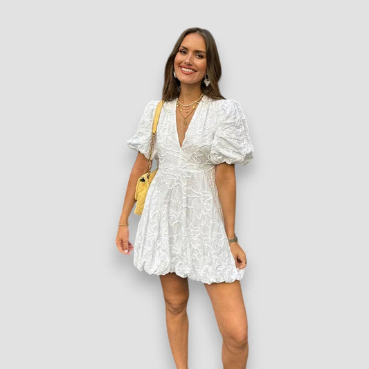 Charlie | White Button-Up Midi Dress