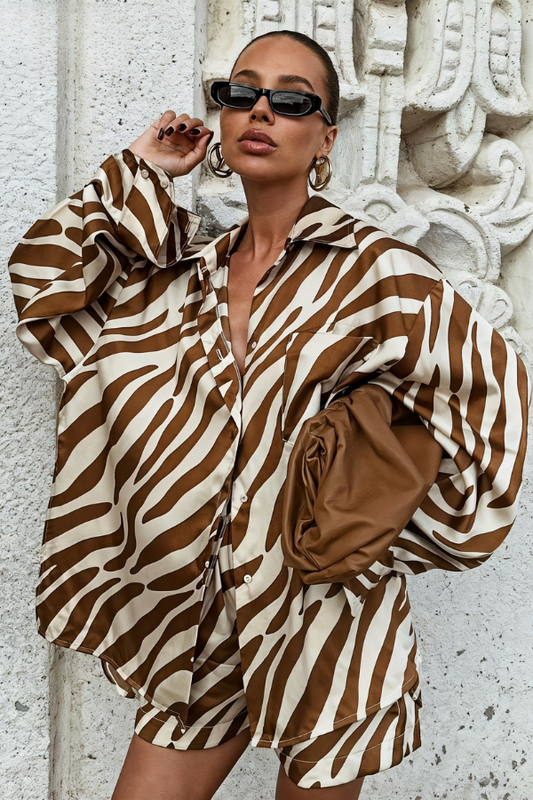 Women's Loungewear Set - Stylish Zebra Print for Ultimate Comfort