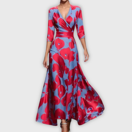 Sole | Elegant Bold Floral Long Dress