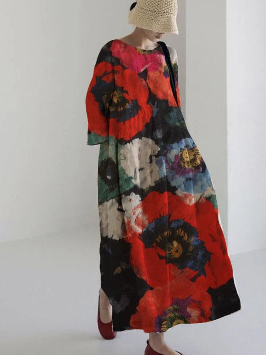 VICTORIA - FLORAL PRINT MIDI HOLIDAY DRESS