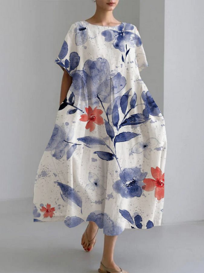 CLARA - CHIC FLOWER PATTERN DRESS