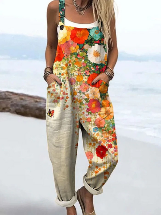 Vintage Bloom Jumpsuit - Light, Comfy & Stylish