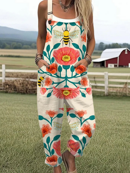 Vintage Floral Jumpsuit - Effortless Style & All-Day Comfort
