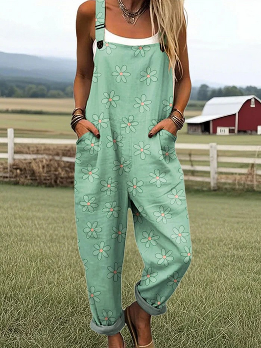 Mint Flower Jumpsuit - Summer Style with Ease
