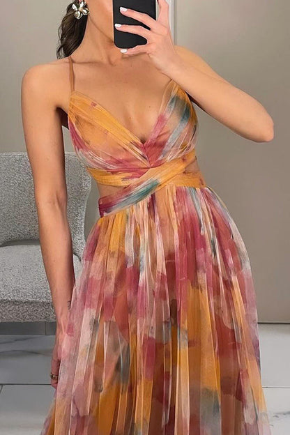 Marion - Stunning Maxi Dress For Wedding Guests With V Neckline For Women