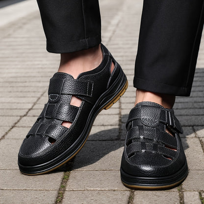 Solterro Leather Sandals – Breathable Fit & Lightweight Sole