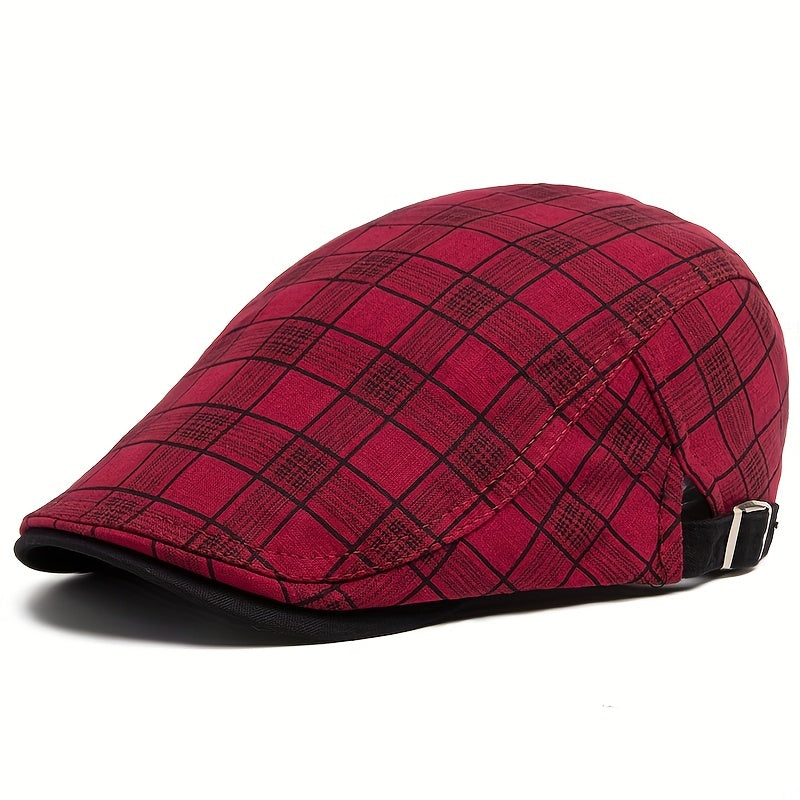 Stonemont™ | Plaid Beret Cap – Lightweight, Adjustable & Season-Ready