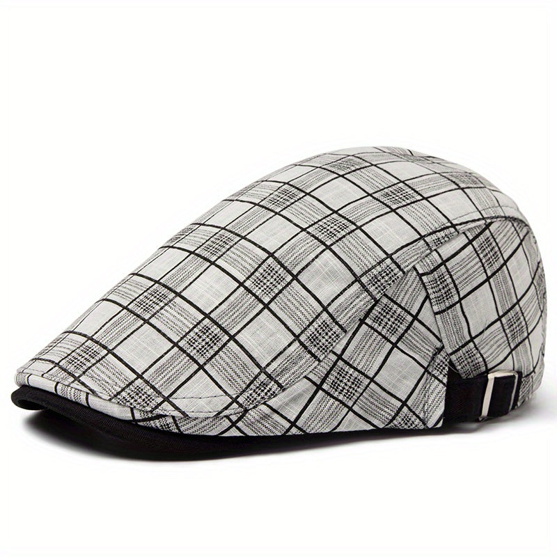 Stonemont™ | Plaid Beret Cap – Lightweight, Adjustable & Season-Ready