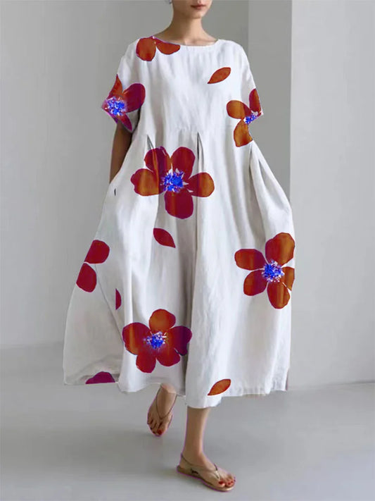 Sylvie | Long Summer Dress with Vivid Flowers