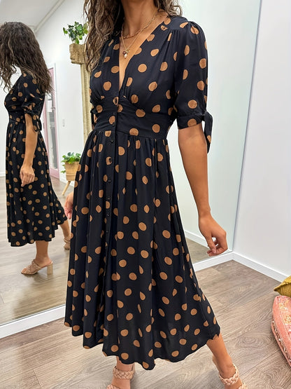 Nipa | Polka Dot V-Neck Dress