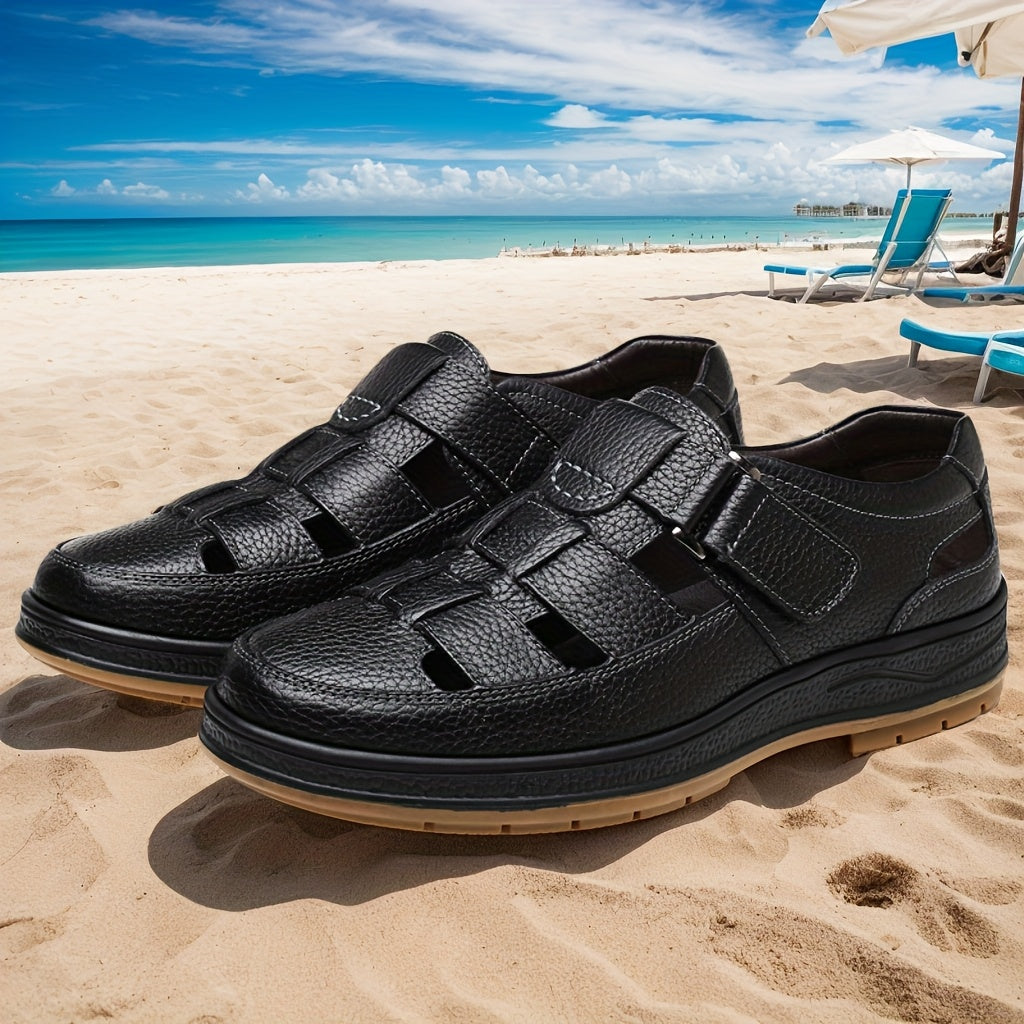 Solterro Leather Sandals – Breathable Fit & Lightweight Sole