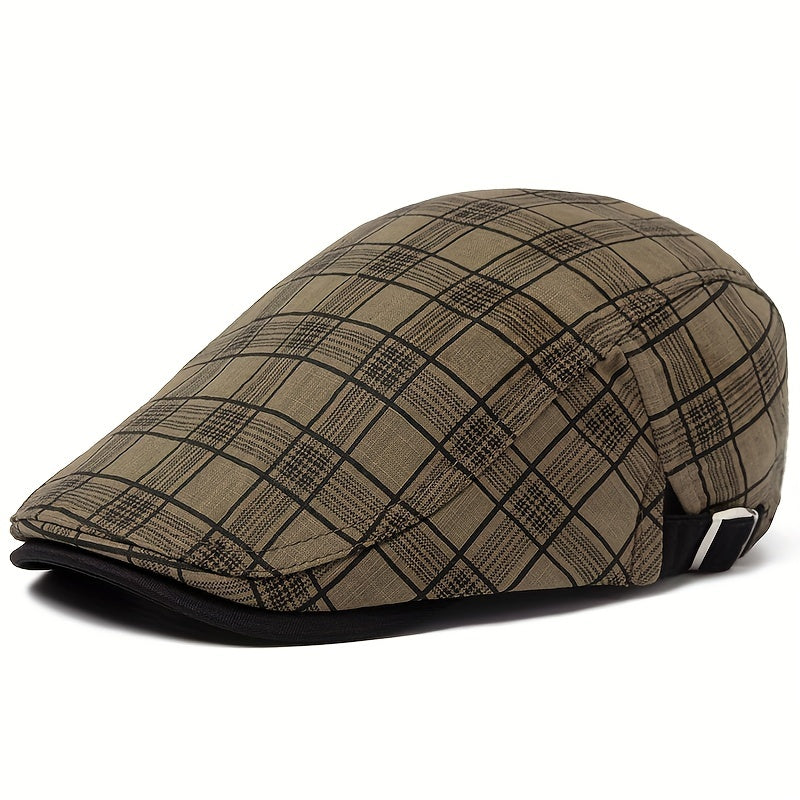 Stonemont™ | Plaid Beret Cap – Lightweight, Adjustable & Season-Ready