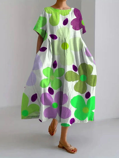 Eliana | Floral Midi Dress with Carefree Style