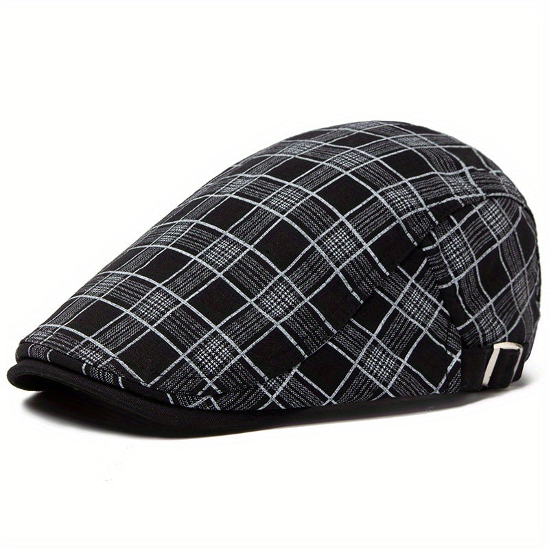 Stonemont™ | Plaid Beret Cap – Lightweight, Adjustable & Season-Ready