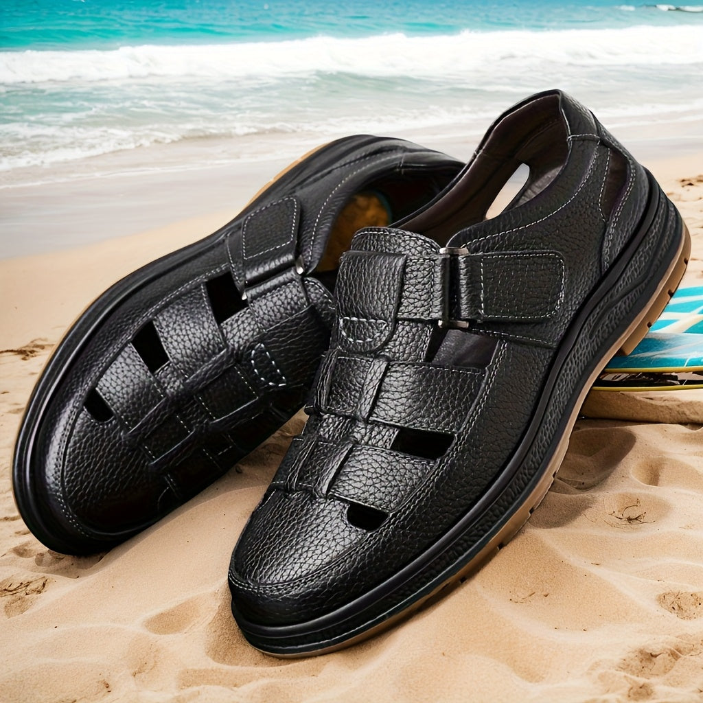 Solterro Leather Sandals – Breathable Fit & Lightweight Sole