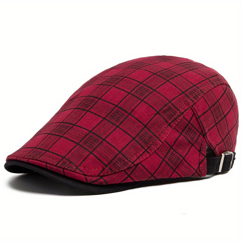 Stonemont™ | Plaid Beret Cap – Lightweight, Adjustable & Season-Ready