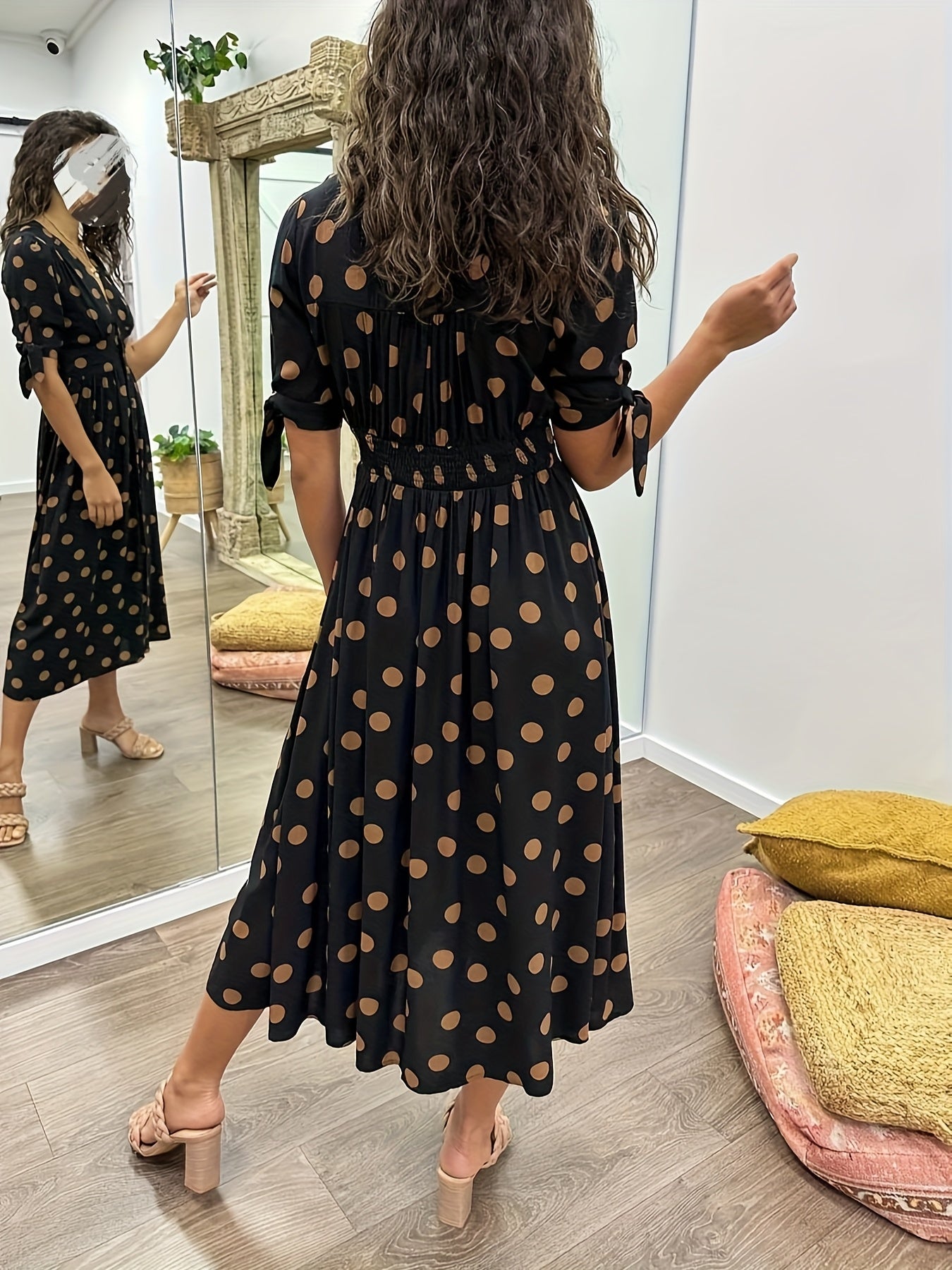 Nipa | Polka Dot V-Neck Dress