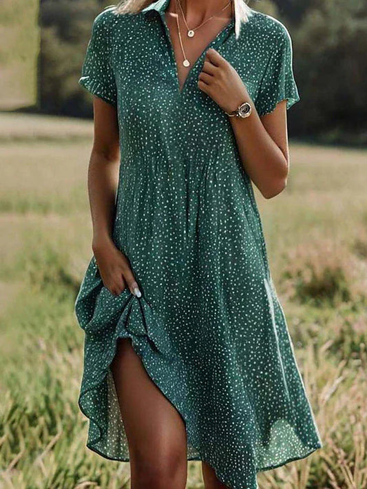 Mary | Short Sleeve Midi Dress for Women